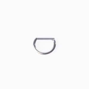 D RING PIERCING TITANIO SILVER - WATERPROOF